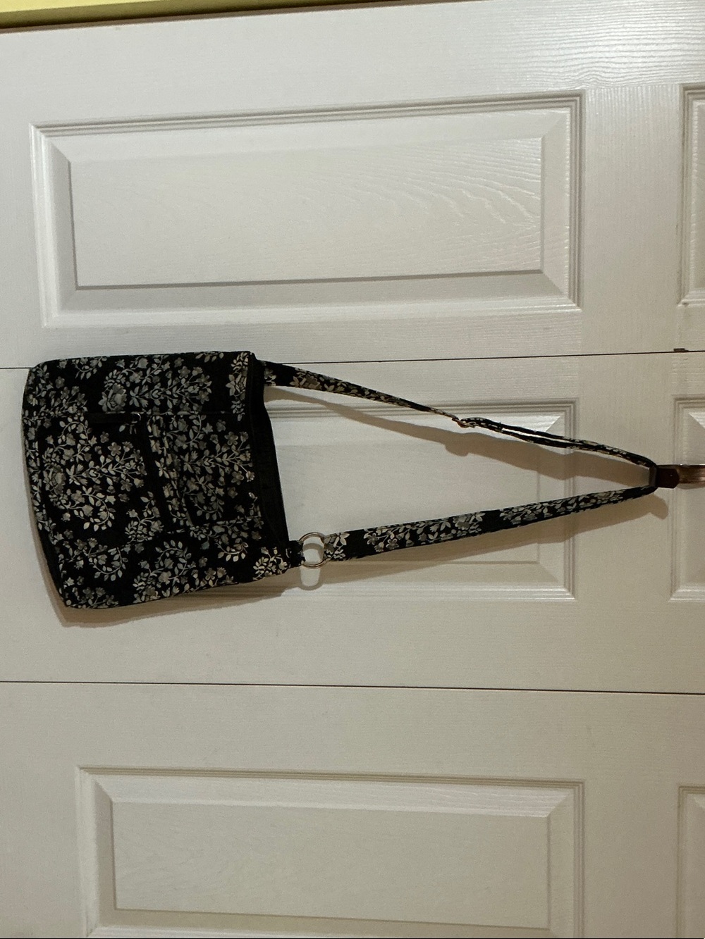 Vera Bradley Black and White Floral Quilted Crossbody